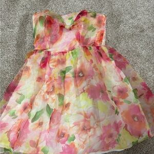 Floral Pink and Green mini Dress